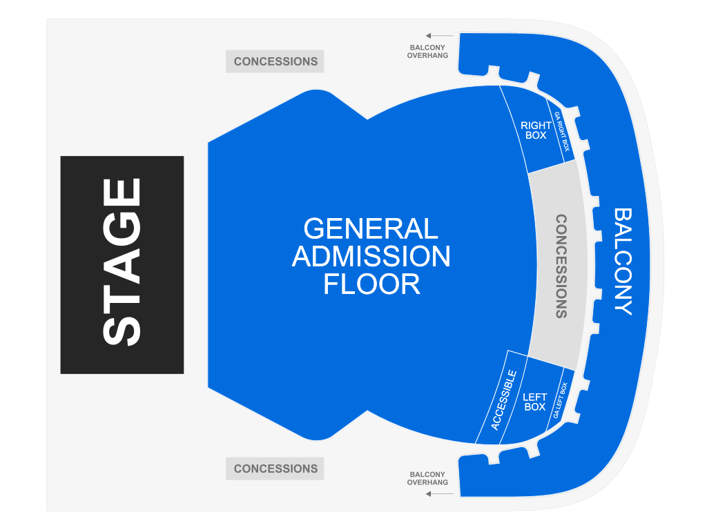Venue seating chart for The Wombats for reference only