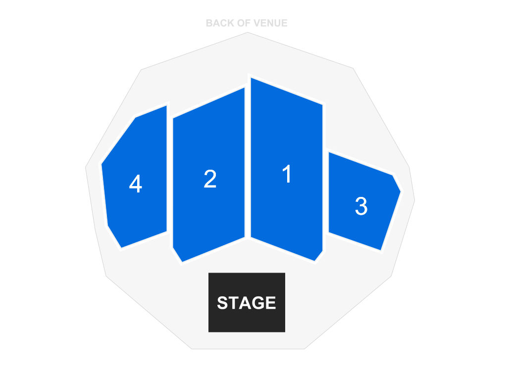 Venue seating chart for The Weight Band for reference only