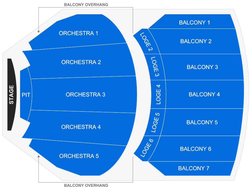 Venue seating chart for Wicked (Touring) for reference only