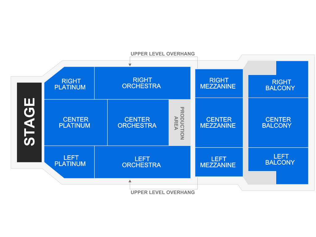 Venue seating chart for Jay Leno for reference only