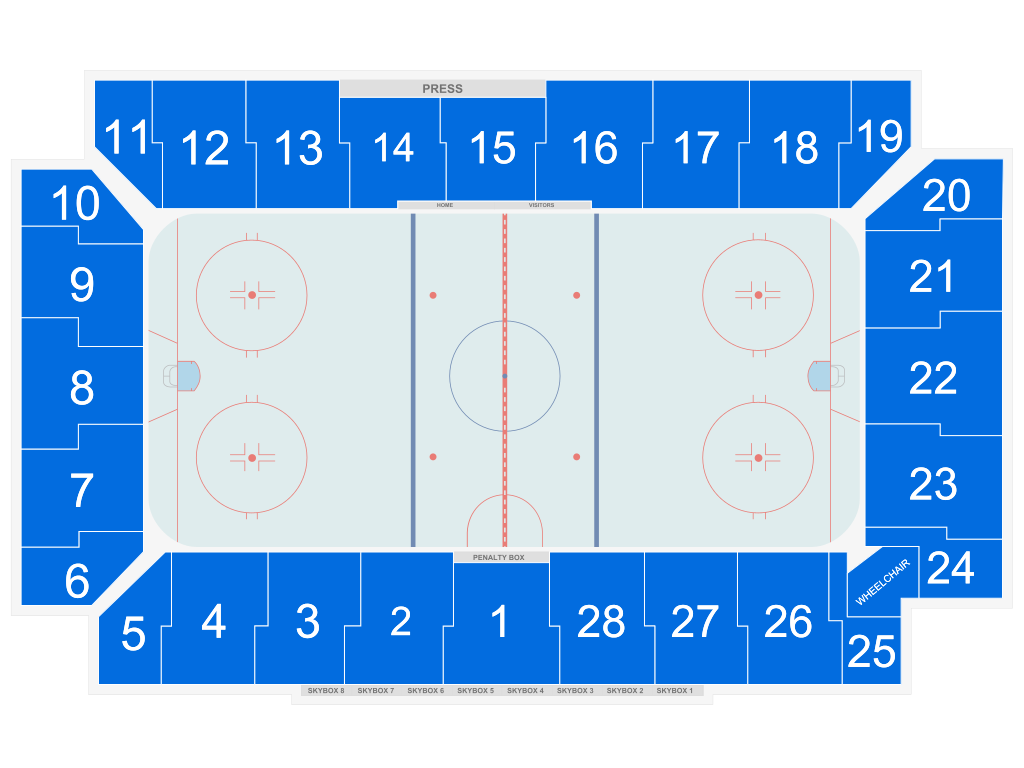 Venue seating chart for Binghamton Black Bears for reference only
