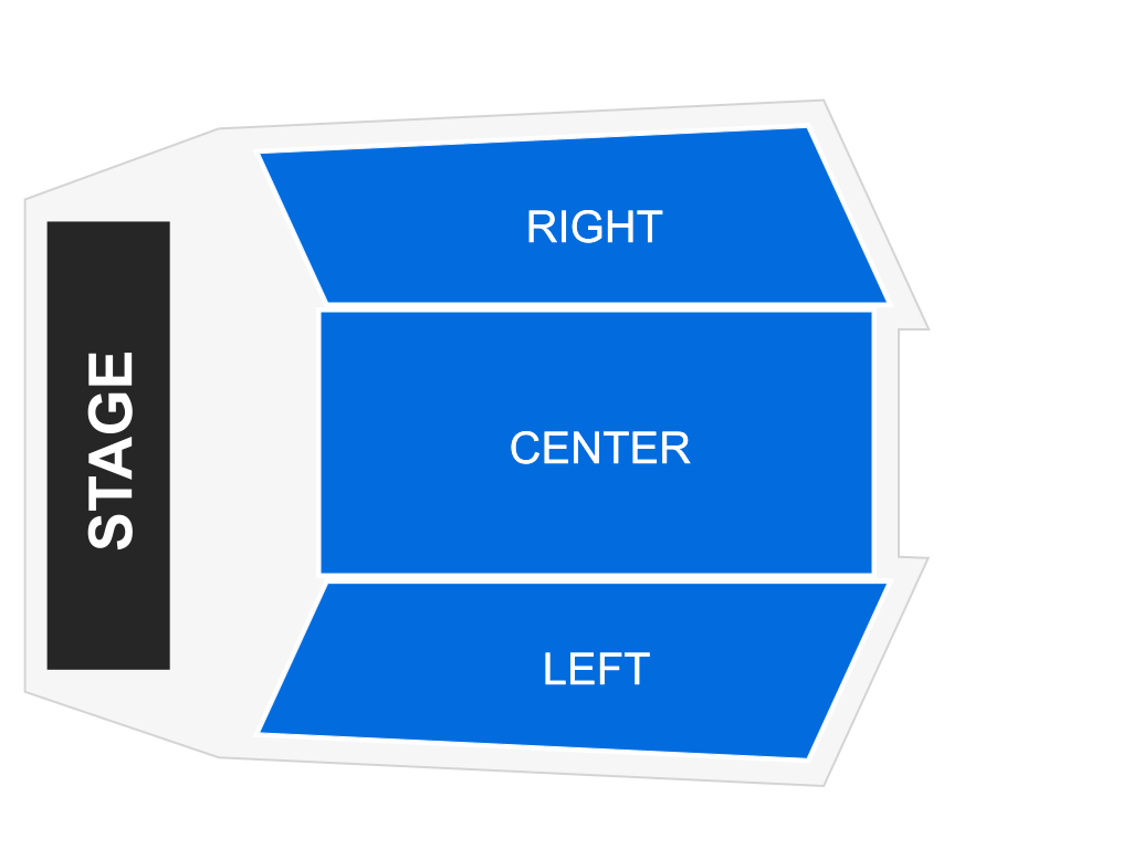 Venue seating chart for Glenn Miller Orchestra for reference only