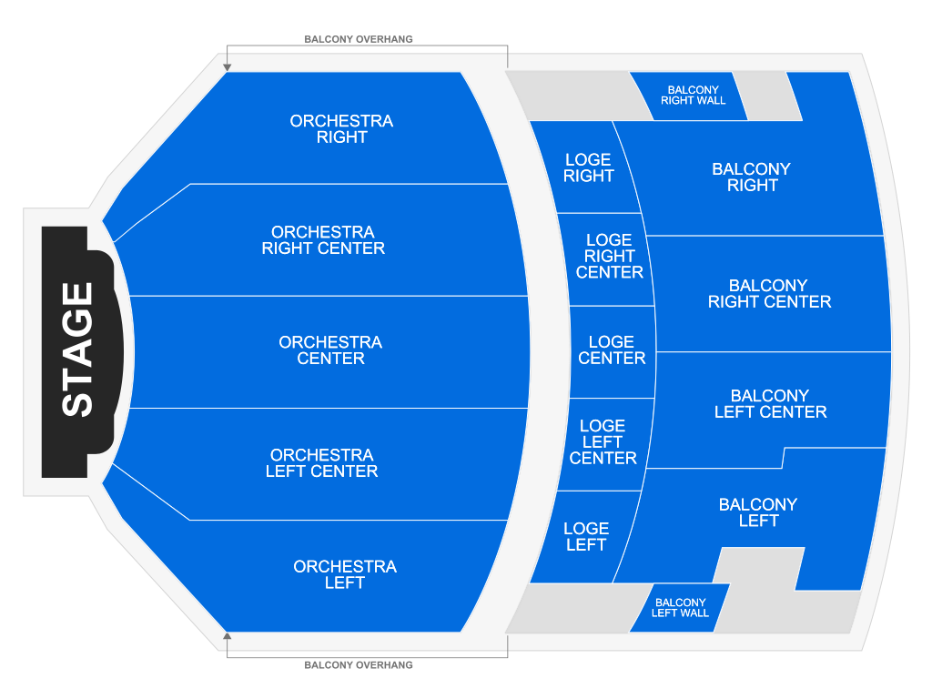 Venue seating chart for Dark Star Orchestra for reference only