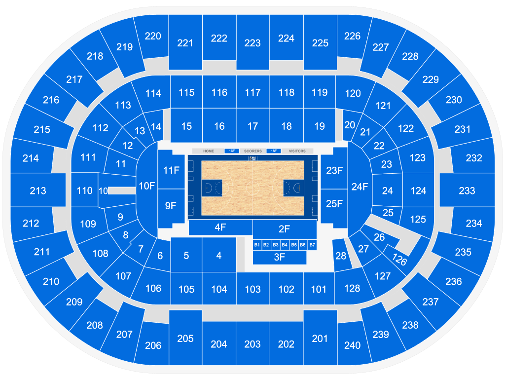 Venue seating chart for Long Island Nets for reference only