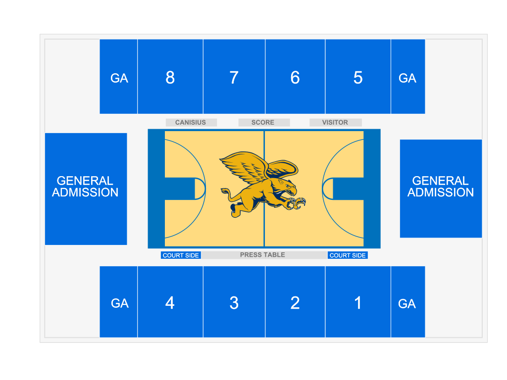 Venue seating chart for Canisius University Men's Basketball for reference only