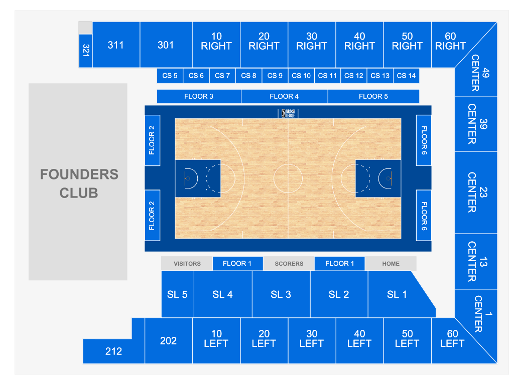 Venue seating chart for Westchester Knicks for reference only