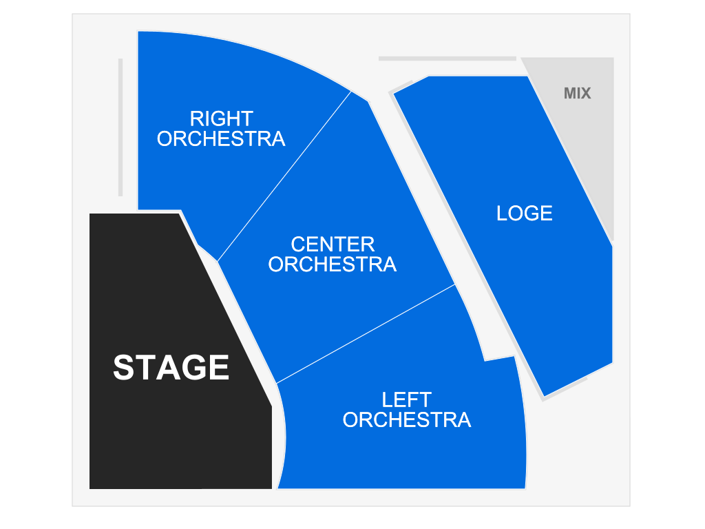 Venue seating chart for Matt Friend for reference only