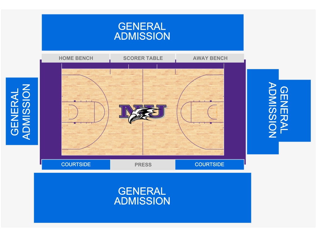 Venue seating chart for Niagara University Purple Eagles Womens Basketball for reference only