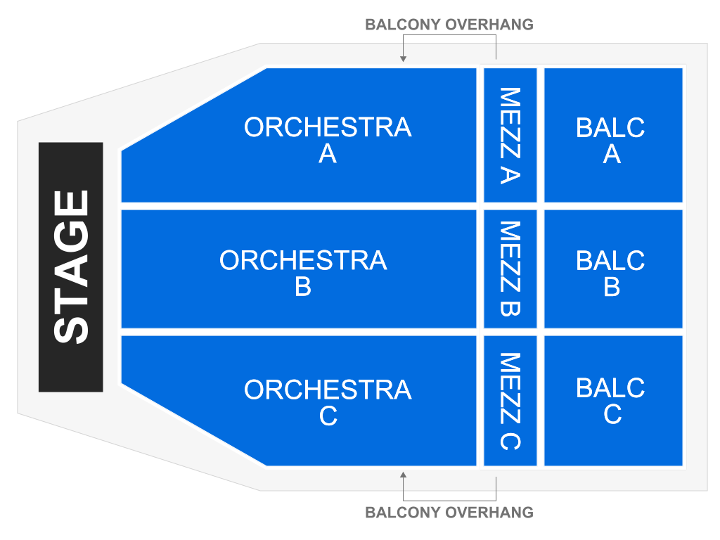 Venue seating chart for Blippi Live! for reference only