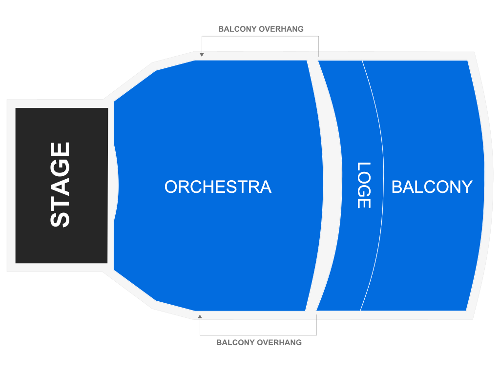 Venue seating chart for The Ulster Dance Company for reference only