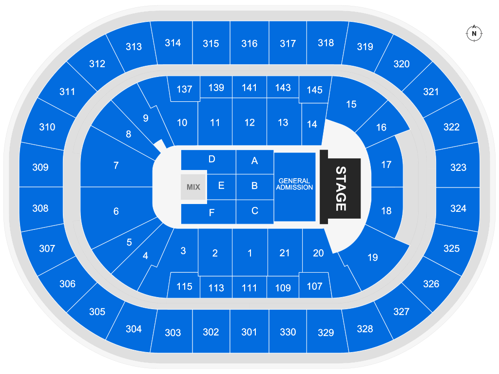 Venue seating chart for Test artist for reference only