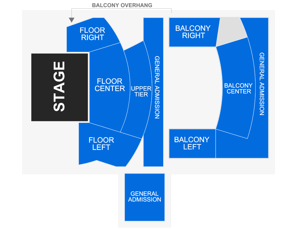 Venue seating chart for Tusk for reference only