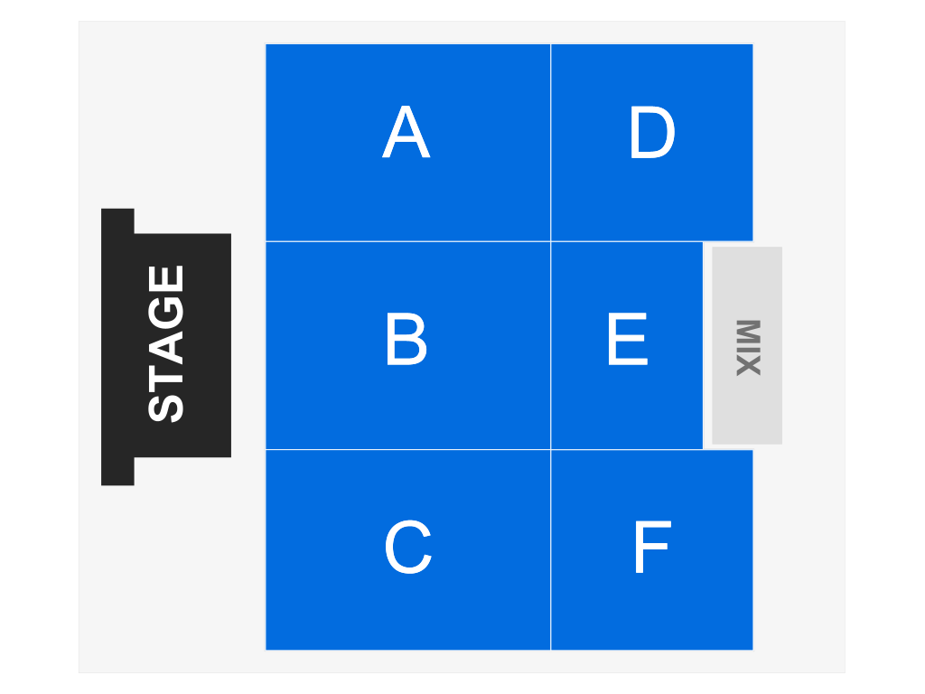 Venue seating chart for A.J. Croce for reference only