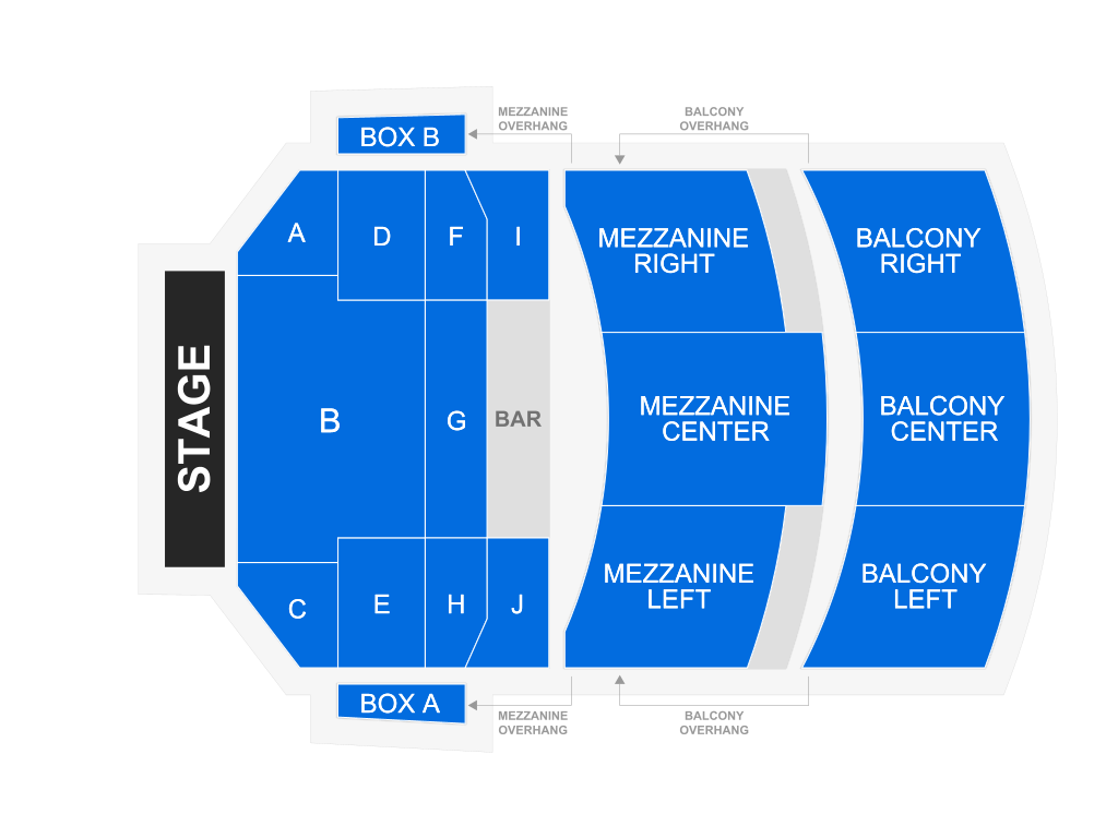Venue seating chart for Ian Bagg for reference only