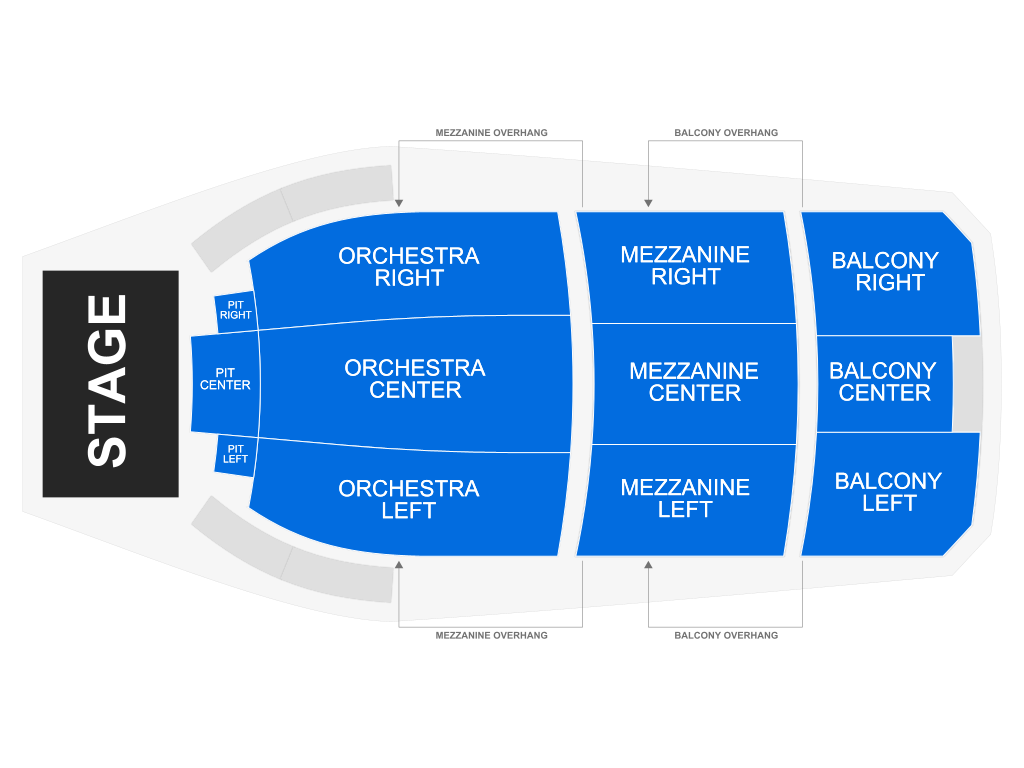 Venue seating chart for A Drag Queen Christmas for reference only