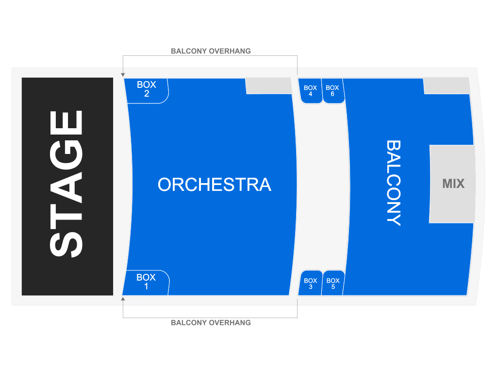 Venue seating chart for Jessica Kirson for reference only