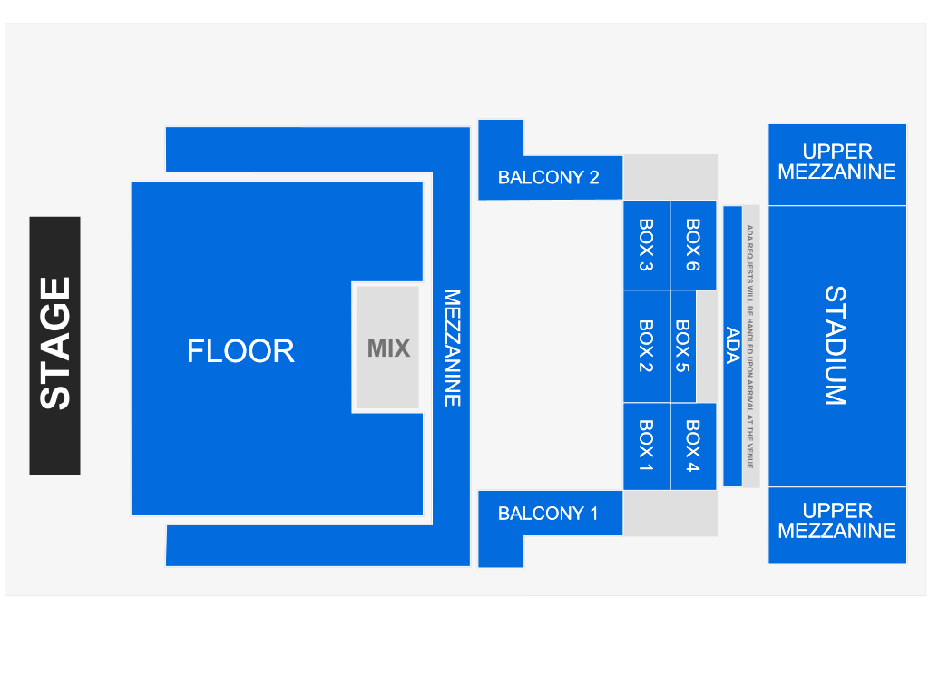 Venue seating chart for Mammoth for reference only