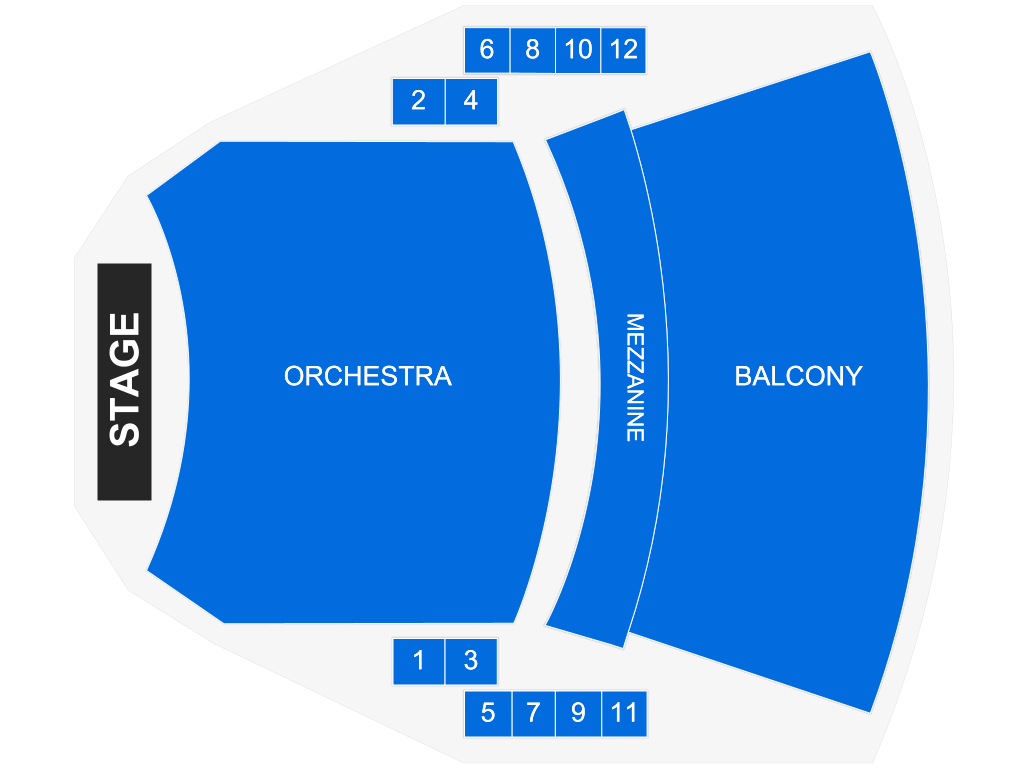 Venue seating chart for Ezra Ray Hart for reference only