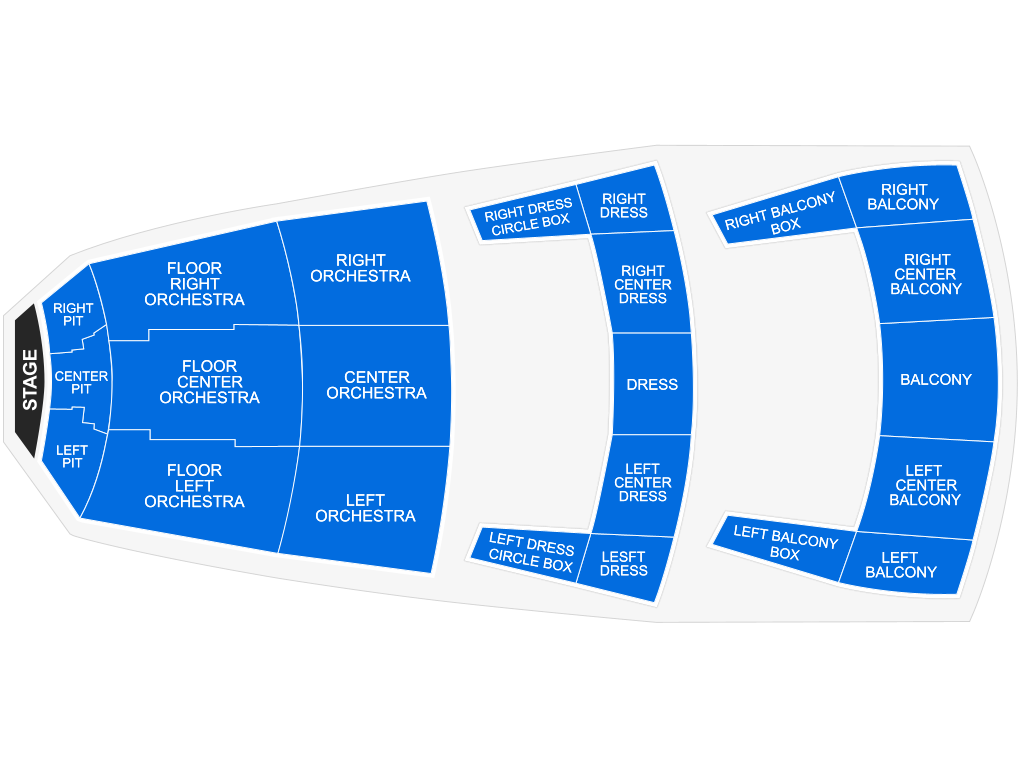 Venue seating chart for Tye Tribbett for reference only