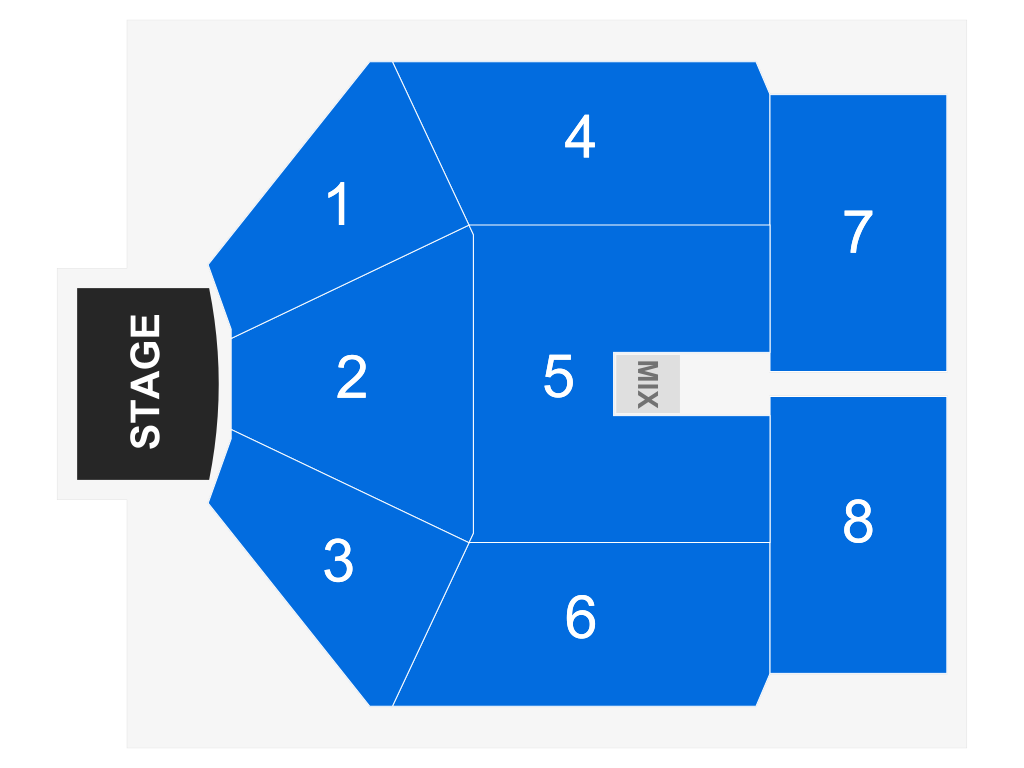 Venue seating chart for Joey Diaz for reference only