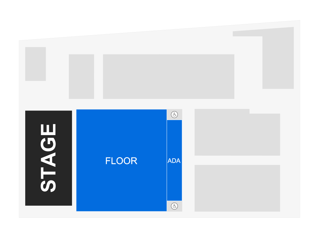 Venue seating chart for Zack Fox for reference only
