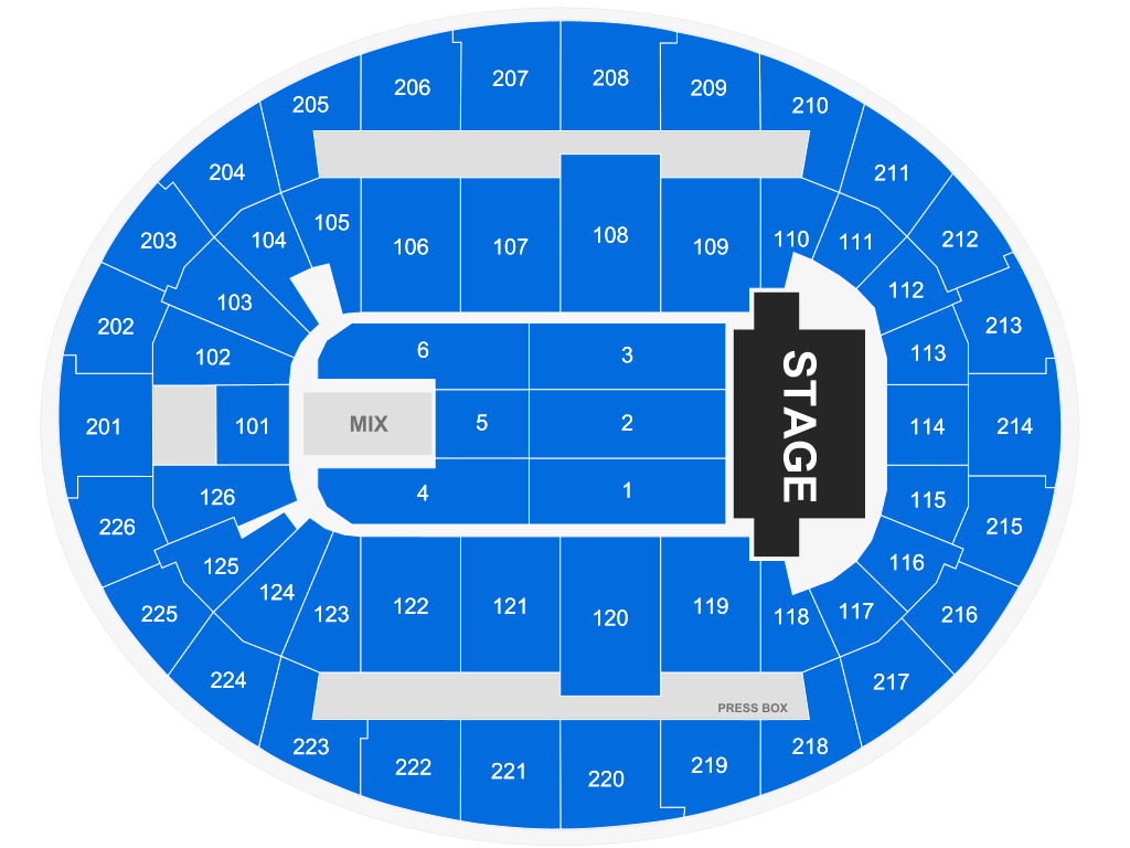 Venue seating chart for Trans-Siberian Orchestra for reference only