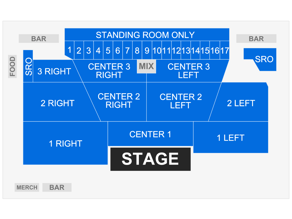 Venue seating chart for Jason Bonham's Led Zeppelin Evening for reference only