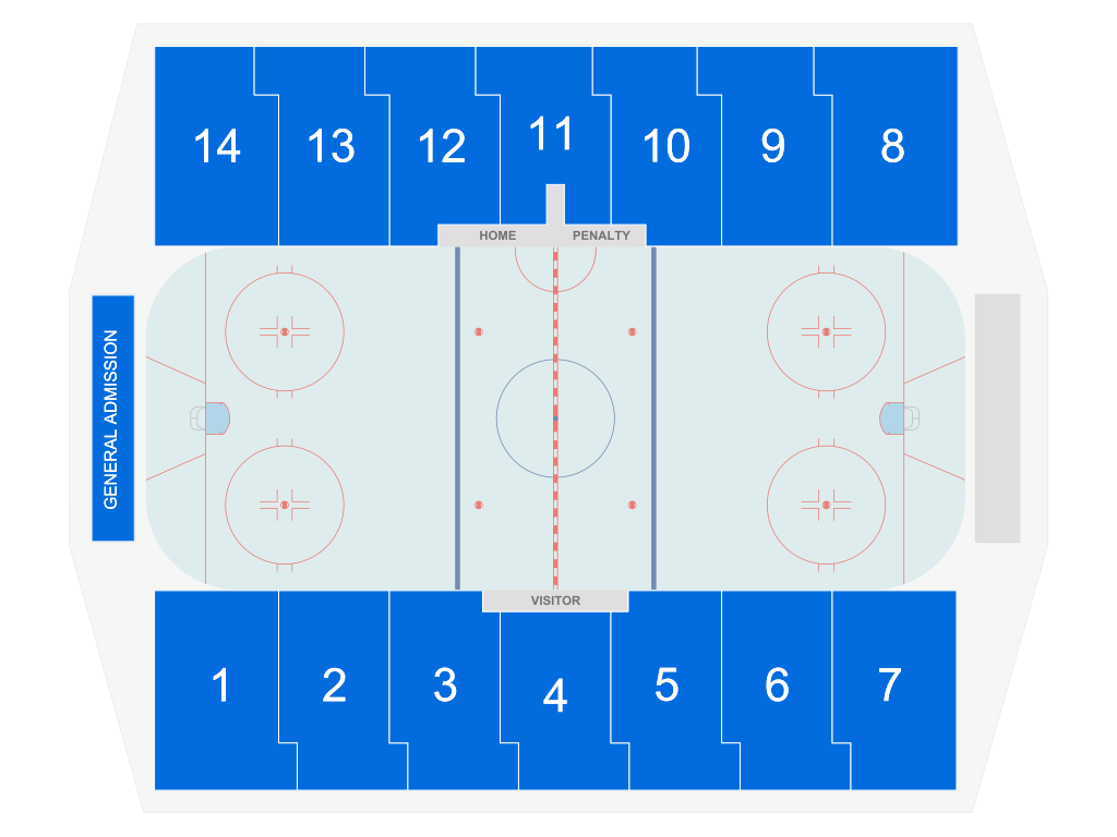 Venue seating chart for Boston University Womens Hockey for reference only