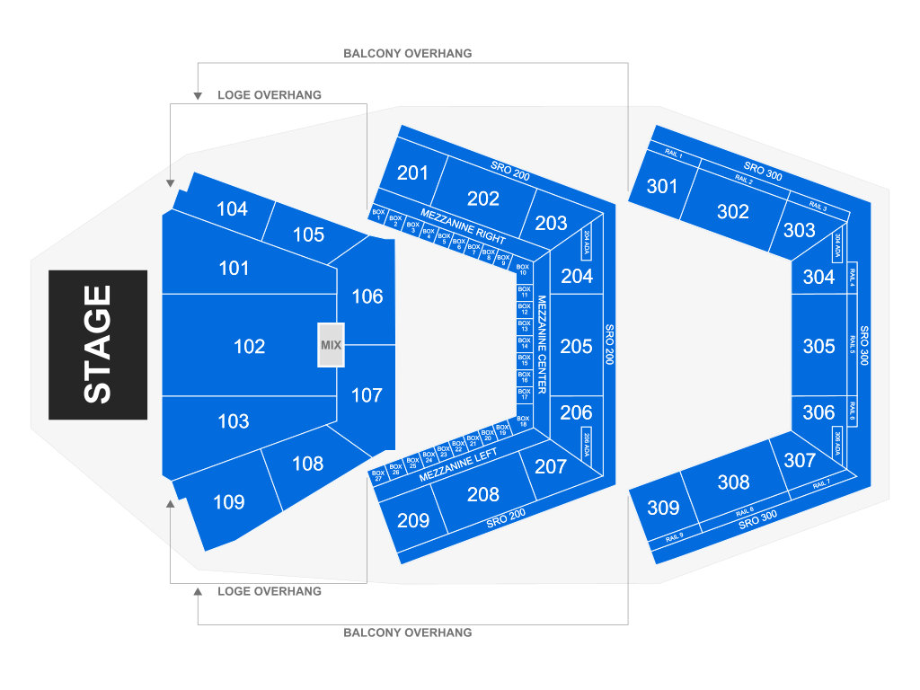 Venue seating chart for John Fogerty for reference only