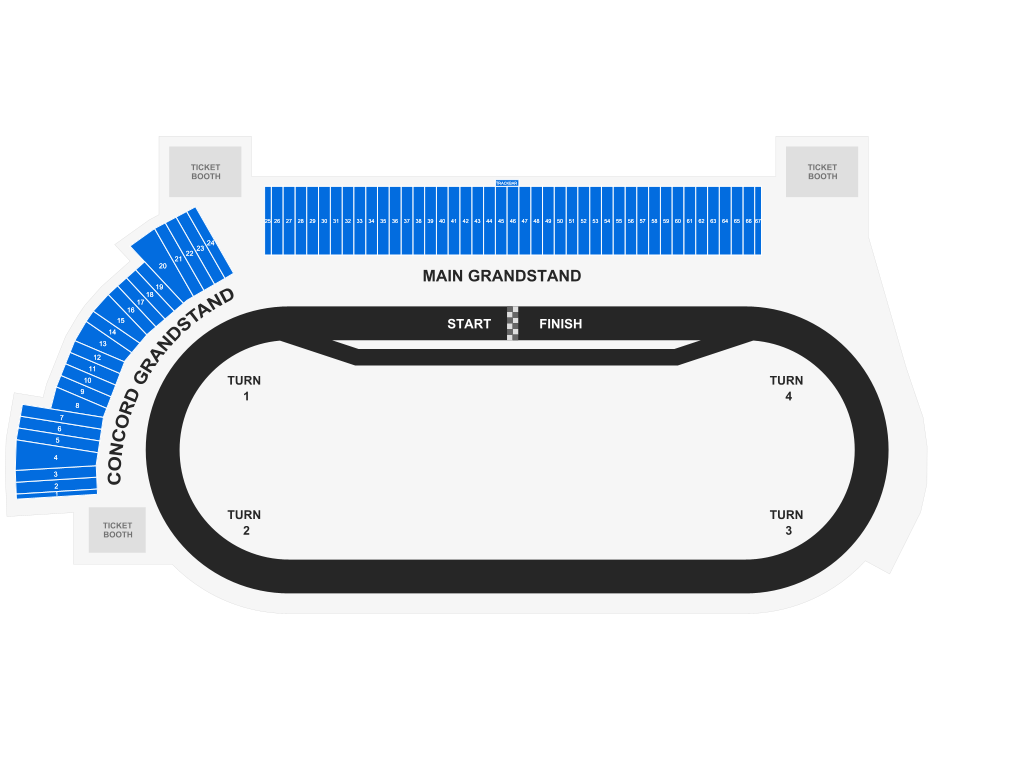 Venue seating chart for NASCAR Craftsman Truck Series for reference only