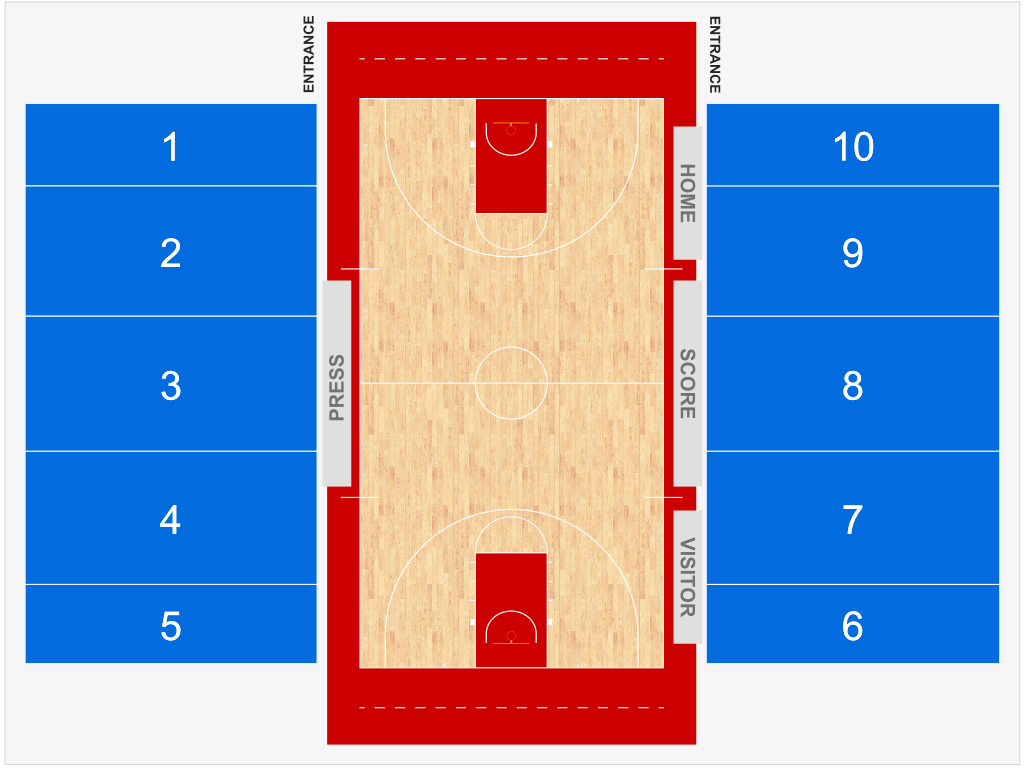 Venue seating chart for Boston University Mens Basketball for reference only
