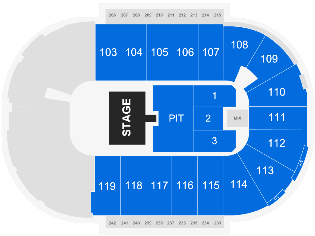 Venue seating chart for Dustin Lynch for reference only