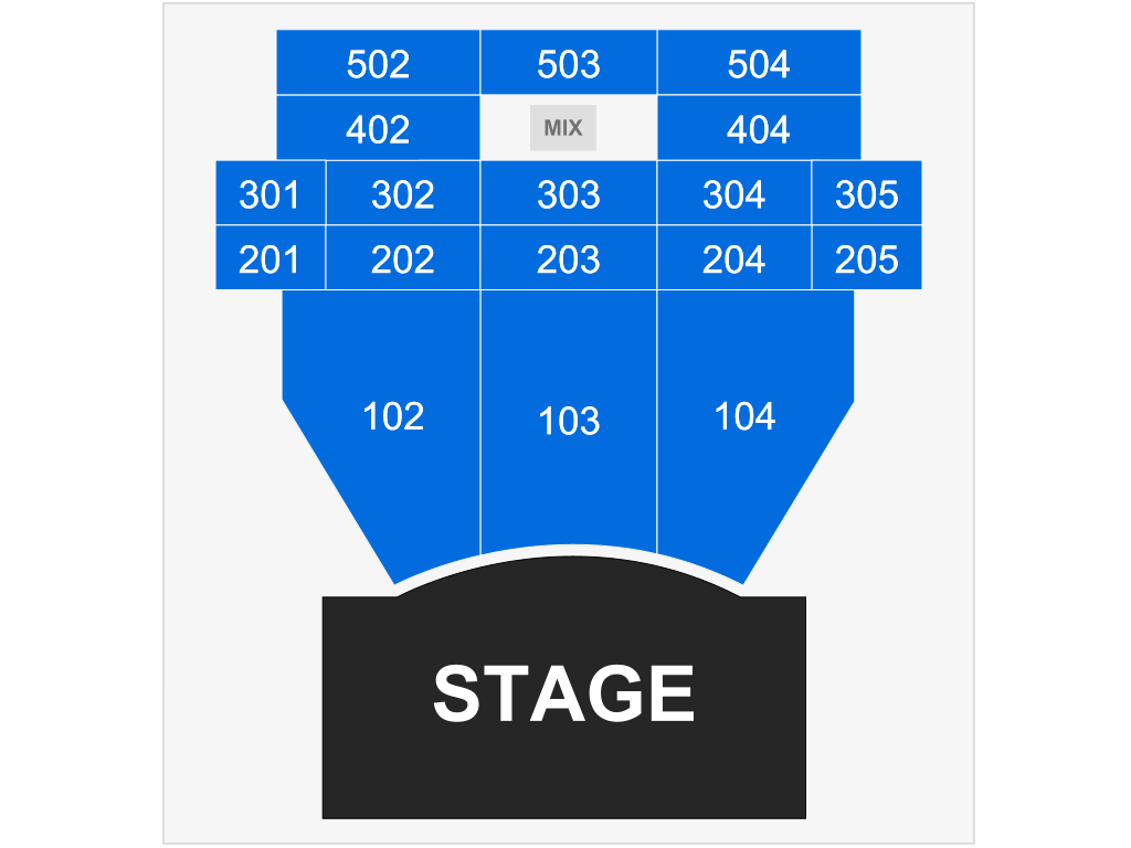 Venue seating chart for Nek for reference only