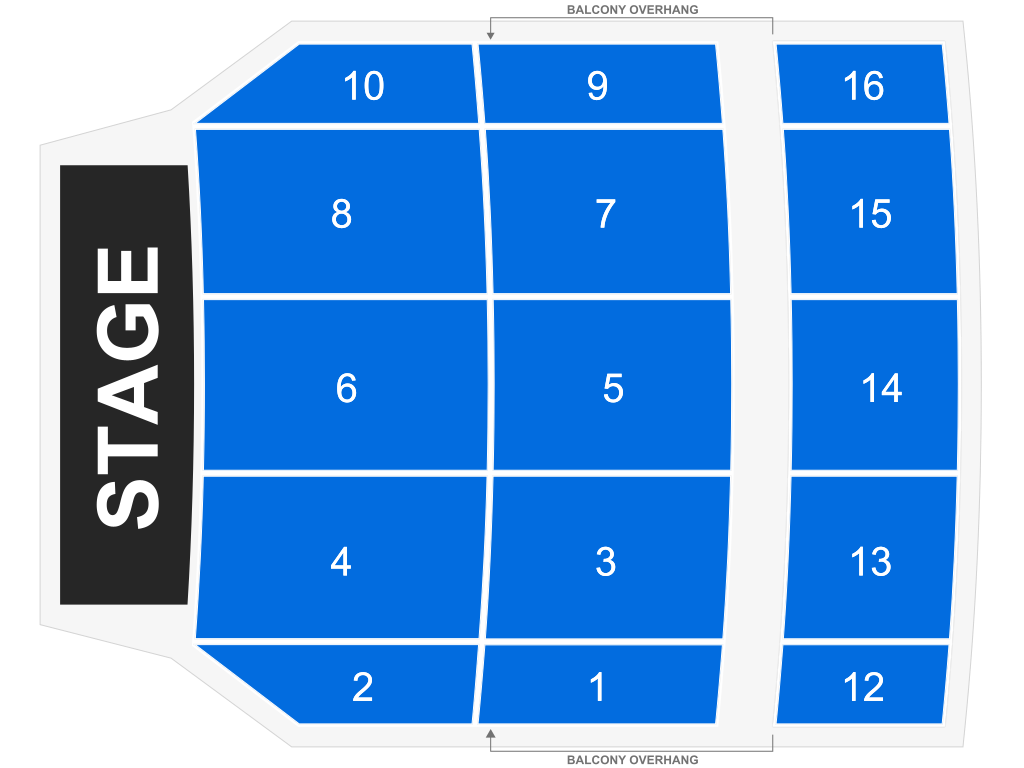 Venue seating chart for The Nutcracker for reference only