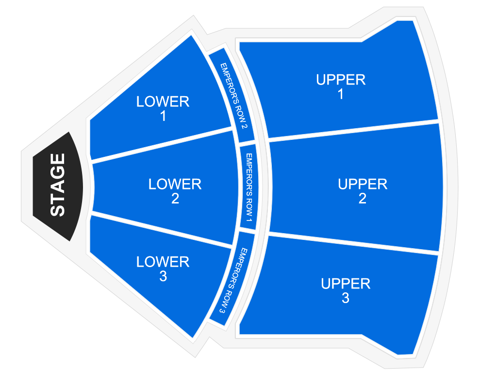Venue seating chart for Atlantic City Ballet for reference only