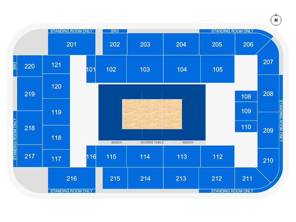 Venue seating chart for Penn State Women's Volleyball for reference only