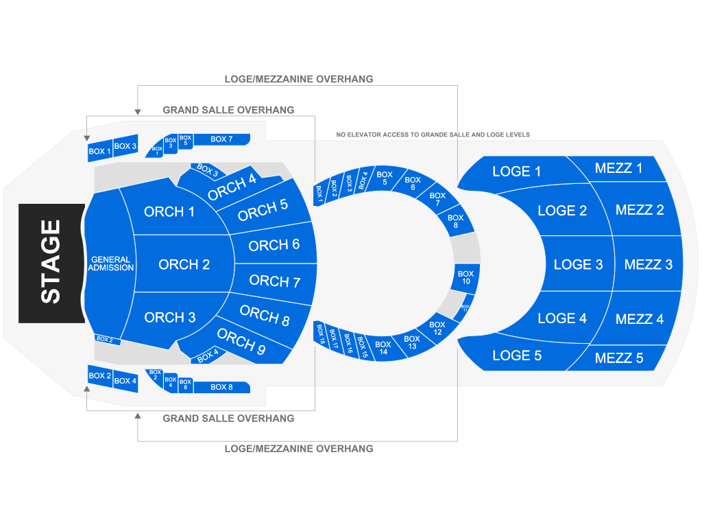 Venue seating chart for Joe Russo's Almost Dead for reference only