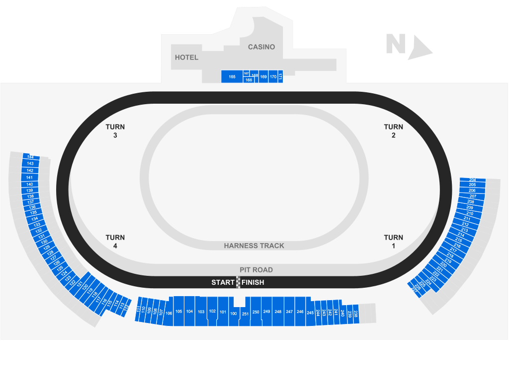 Venue seating chart for NASCAR Craftsman Truck Series for reference only