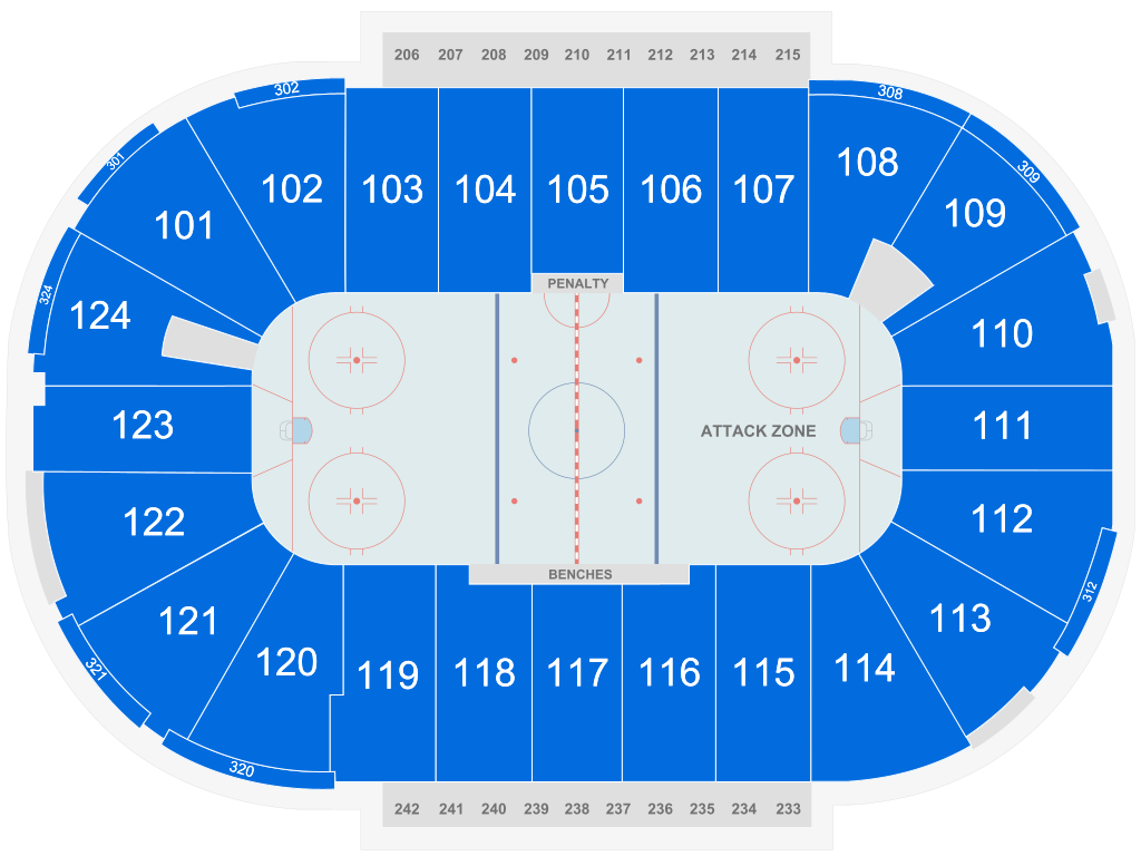 Venue seating chart for Reading Royals for reference only