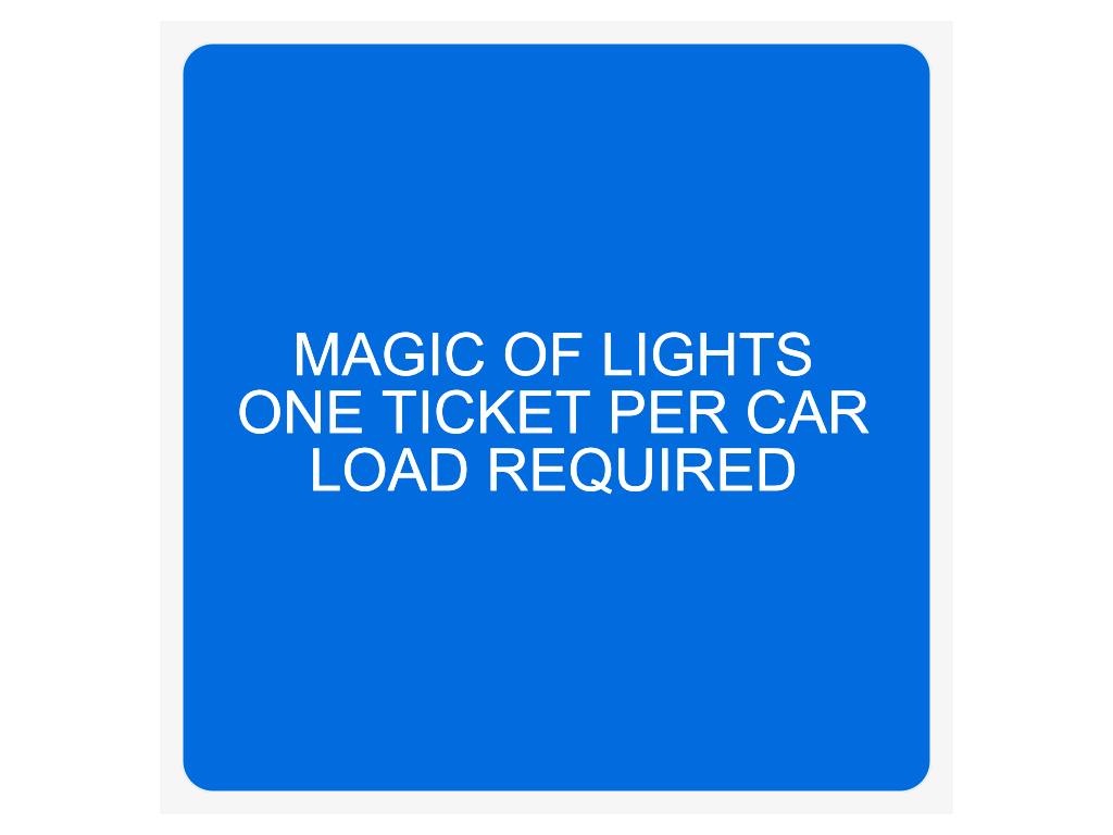 Venue seating chart for Magic Of Lights for reference only