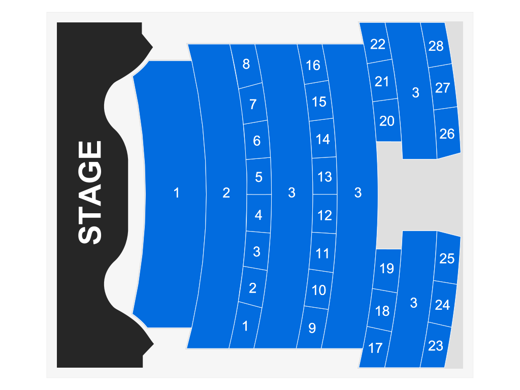 Venue seating chart for Lil Mo Mozzarella for reference only