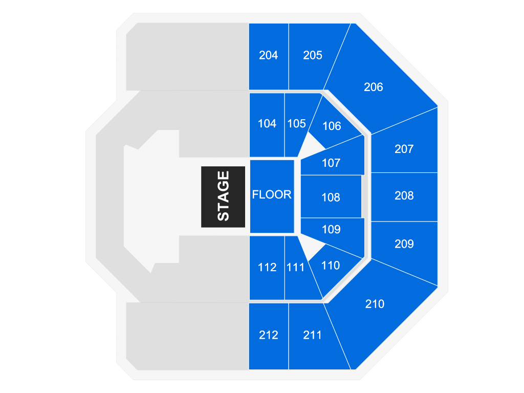 Venue seating chart for Le'Andria Johnson for reference only
