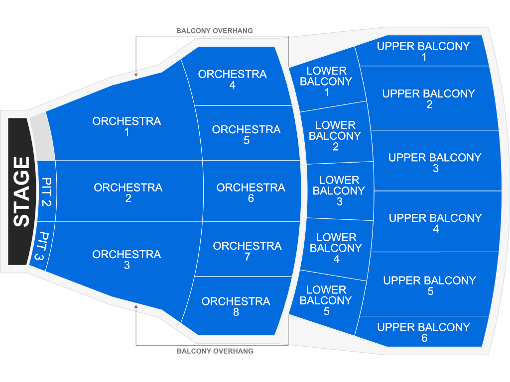 Venue seating chart for Lady A for reference only