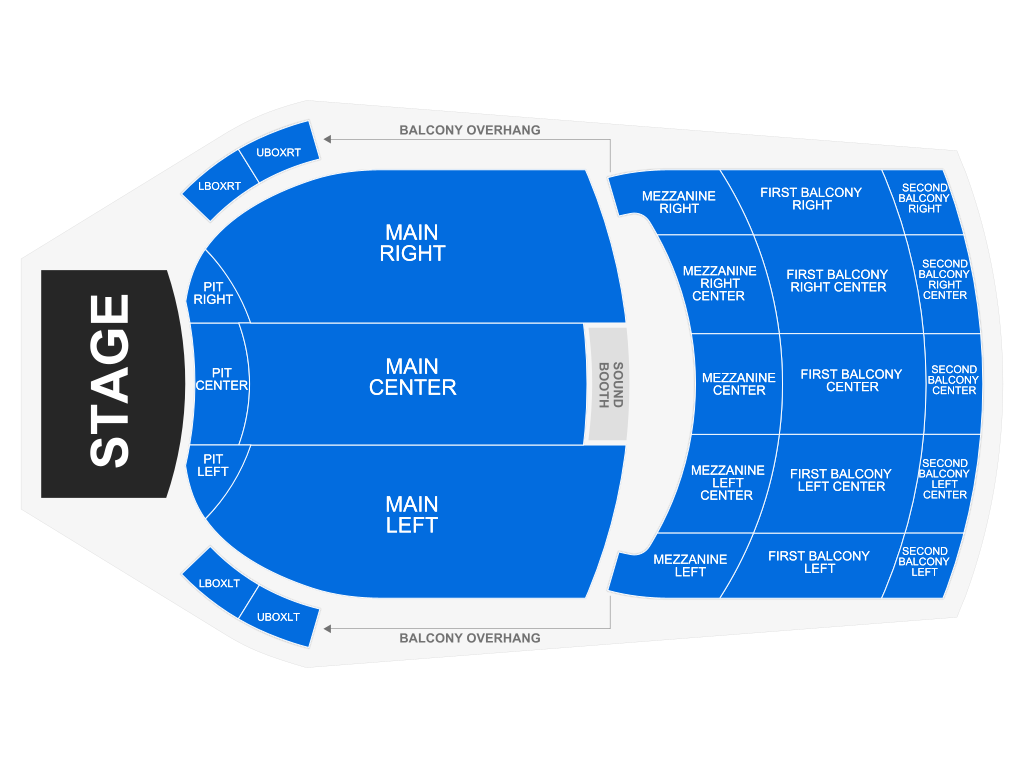 Venue seating chart for Grand Kyiv Ballet for reference only