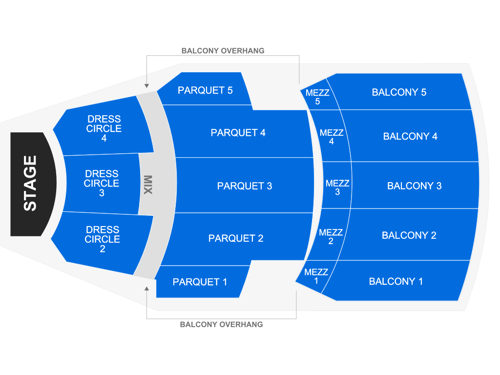 Venue seating chart for NUTCRACKER! Magical Christmas Ballet for reference only