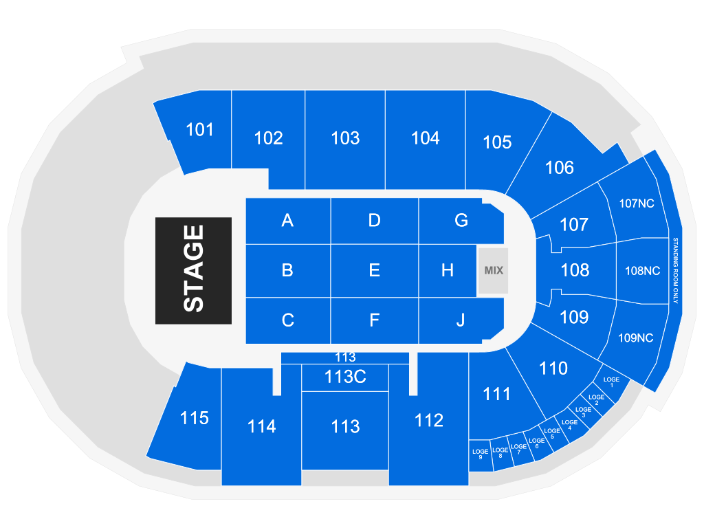 Venue seating chart for Amy Grant for reference only
