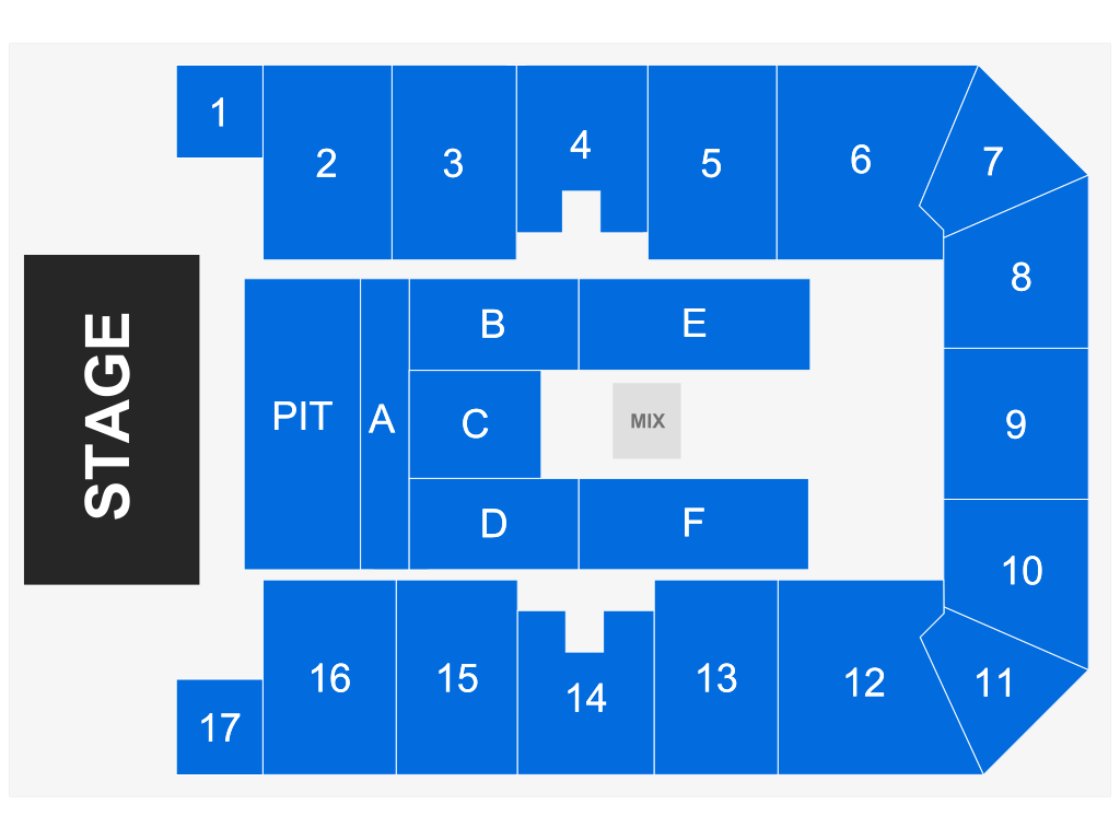 Venue seating chart for Dustin Lynch for reference only