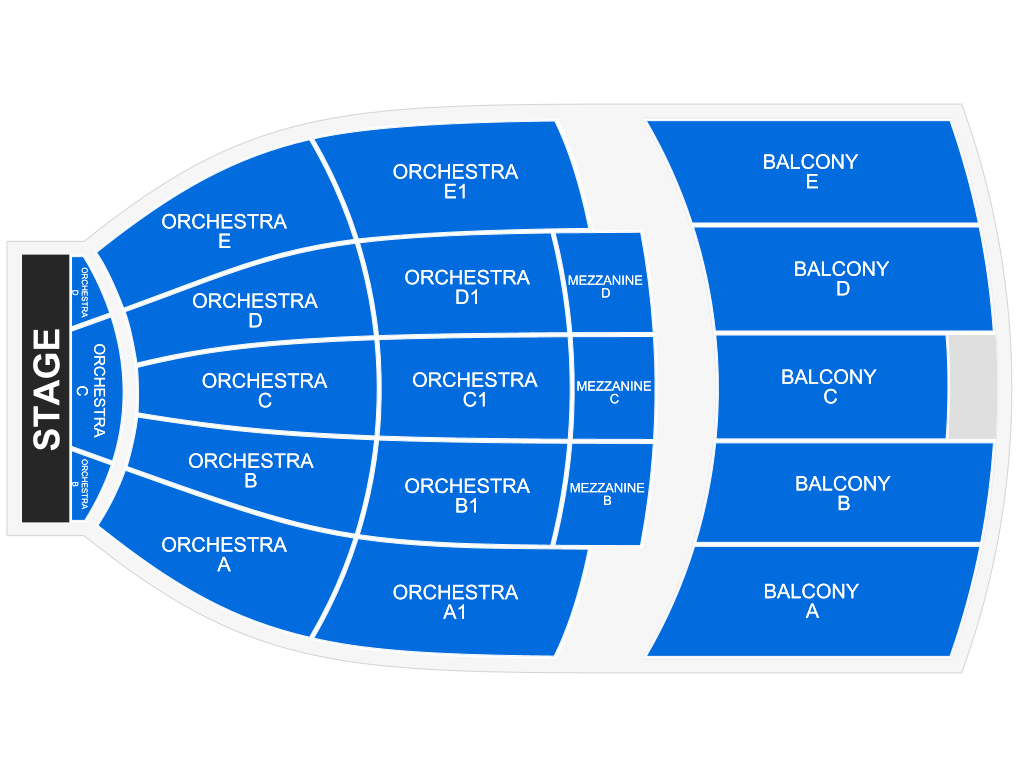 Venue seating chart for Chimes of Christmas for reference only