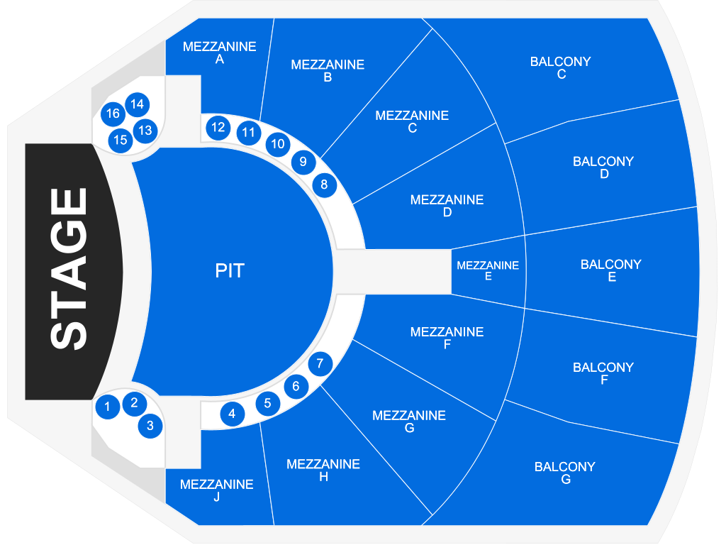 Venue seating chart for Queensryche for reference only