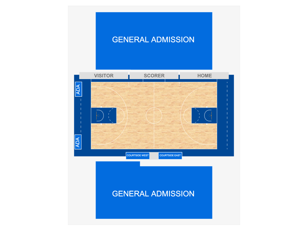 Venue seating chart for IU Indianapolis Jaguars Volleyball for reference only